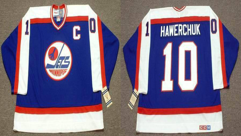 2019 Men Winnipeg Jets 10 Hawerchuk blue CCM NHL jersey